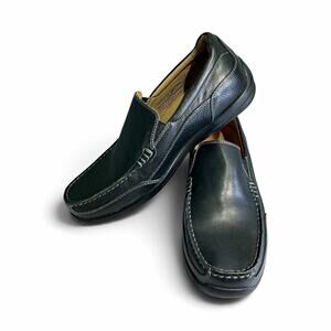 Vionic Mens Preston Loafer Slip On Shoes 8 Black Leather Square Toe